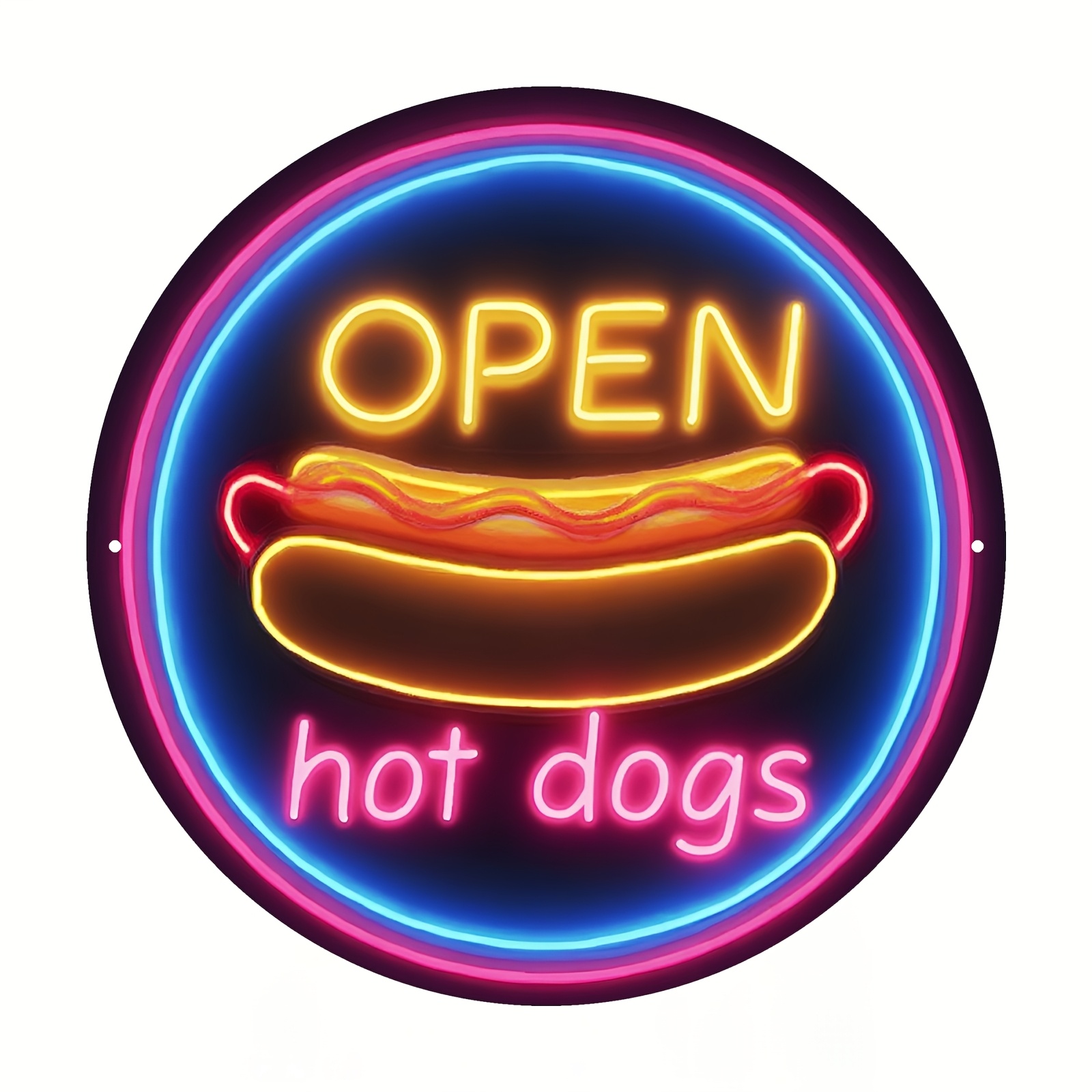 Neon Sign Party - 2D Düz, Retro Hot Dog Neon