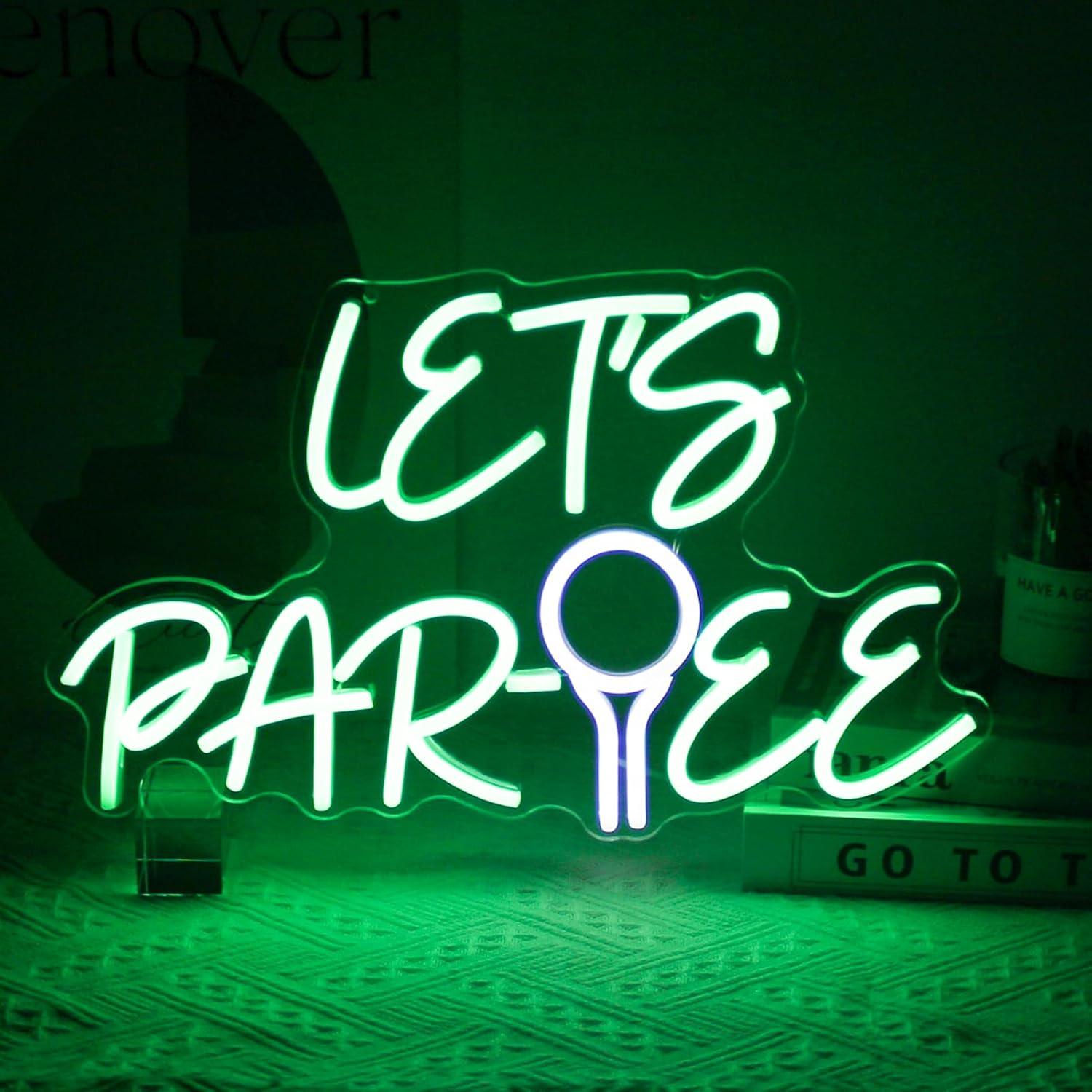 Neon Sign Party - Let's Par Tee Neon Tabelası Golf