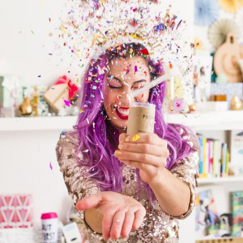 Confetti Cannon Tube - Renkli Pastel Gelin Duşu Push Up