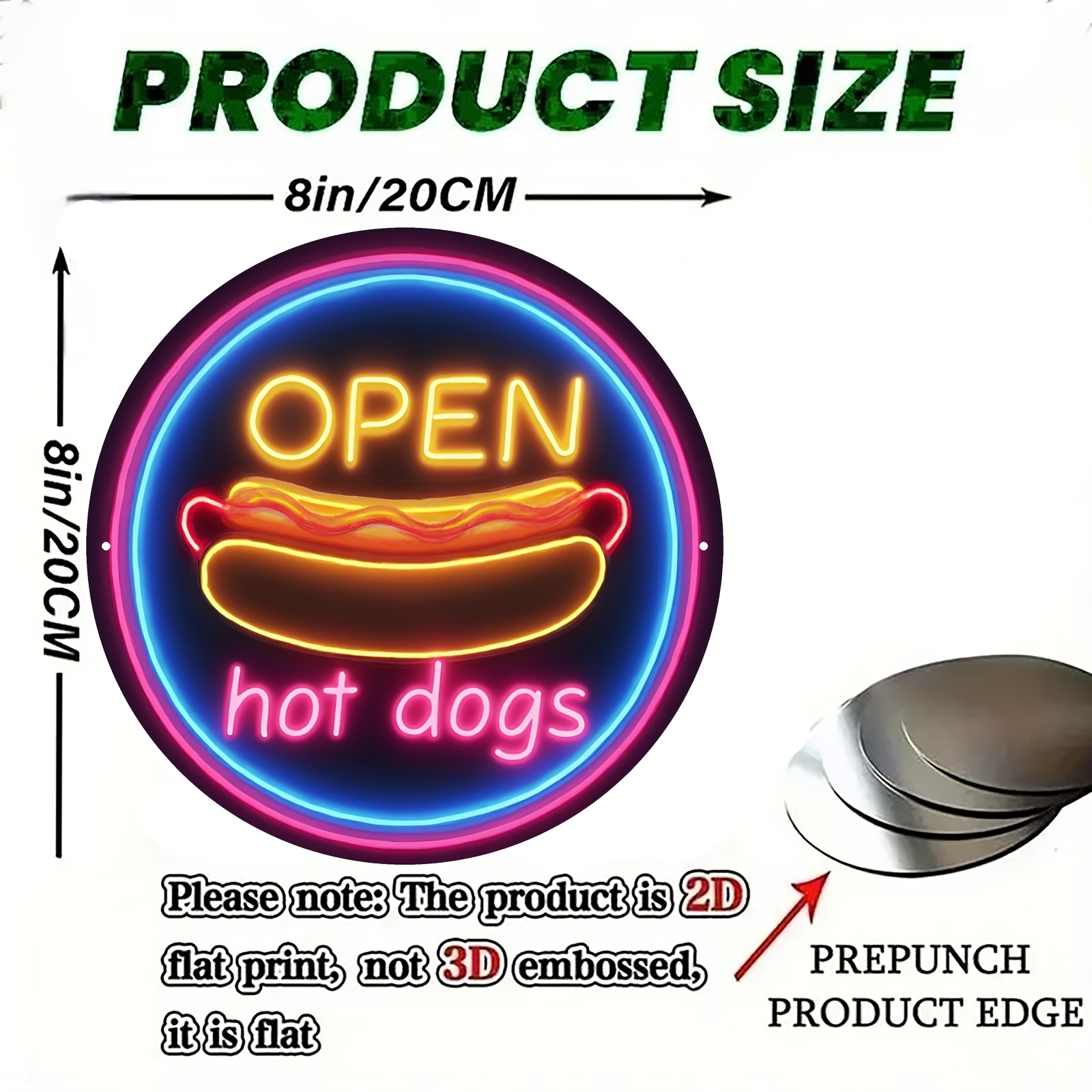 2D Düz, Retro Hot Dog Neon Tab - Neon Sign Party incelemesi ve fiyatı