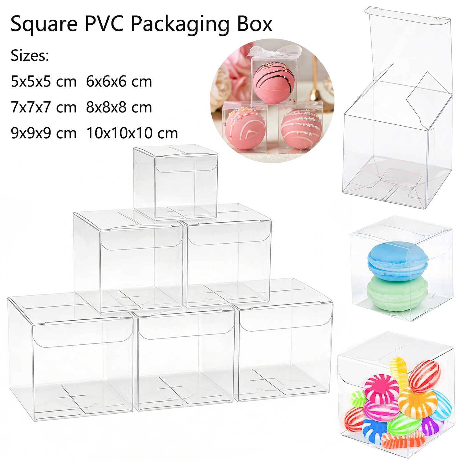 10-50 Adet Kare Şeffaf PVC Kat - Event Party Box incelemesi ve fiyatı