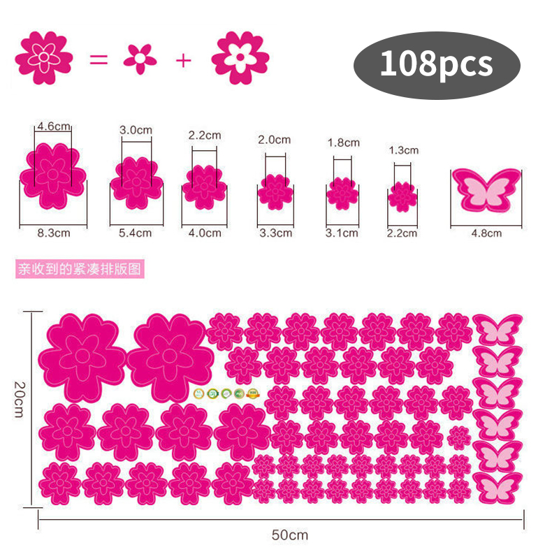 108 adet Çiçek DIY Duvar Çıkar - Flower Wall Panel incelemesi ve fiyatı